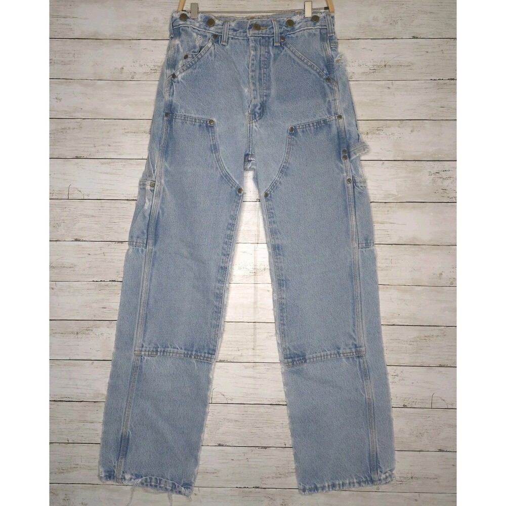 Vintage Big Bill Double Knee Jeans 28 x 32 Heavily Distressed Faded Workwear 80s